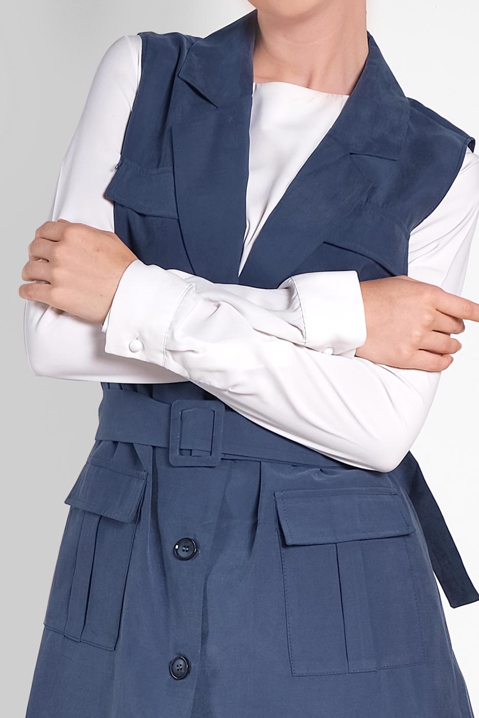 Vêtements hijab BLEU MARINE GILET À BOUTONÉ 4452