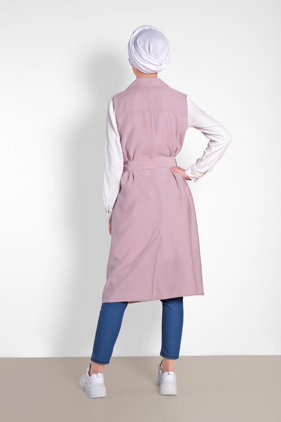Tesettür giyim PUDRA T 4452 NİLYA YELEK