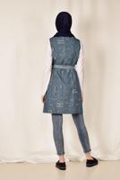 Vêtements hijab BLEU MARINE GILET AVEC CEINTURE 4960