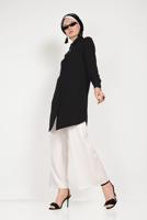 Tesettür giyim KREM ALVİNA GENİŞ PAÇA PANTOLON T 70054