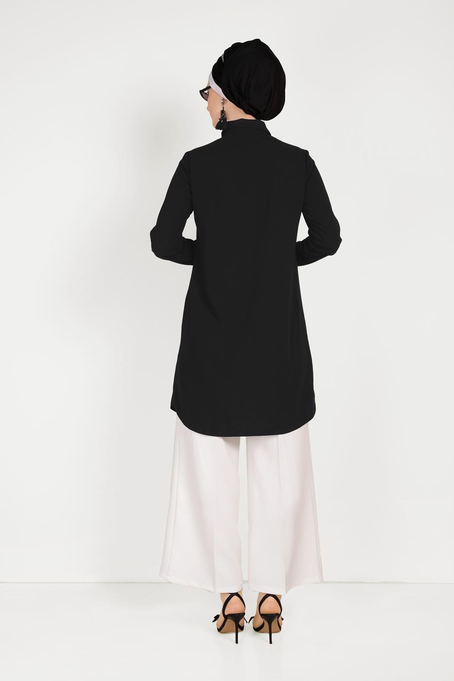 Tesettür giyim KREM ALVİNA GENİŞ PAÇA PANTOLON T 70054