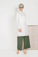 Tesettür giyim HAKİ ALVİNA GENİŞ PAÇA PANTOLON T 70054