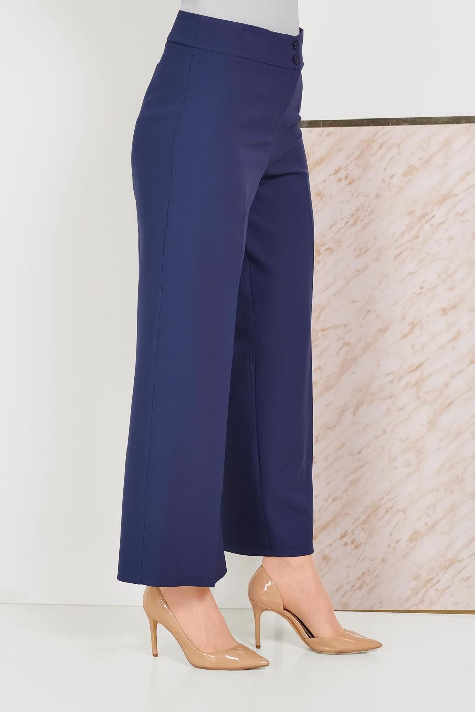 Tesettür giyim LACİVERT ALVİNA GENİŞ PAÇA PANTOLON T 70054