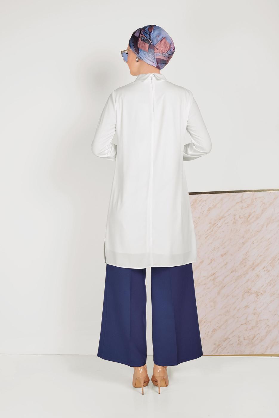 Tesettür giyim LACİVERT ALVİNA GENİŞ PAÇA PANTOLON T 70054