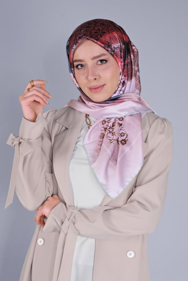 Hijab clothing GREEN ALVİNA PATTERNED SCARF 5379  - TRENDTESETTÜR