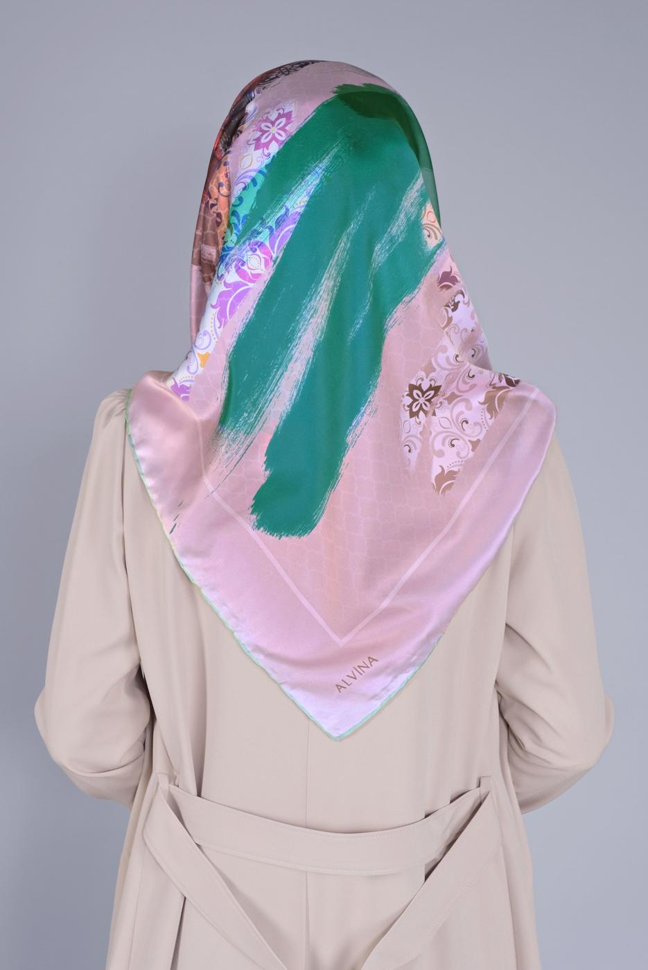 Hijab clothing GREEN ALVİNA PATTERNED SCARF 5379 