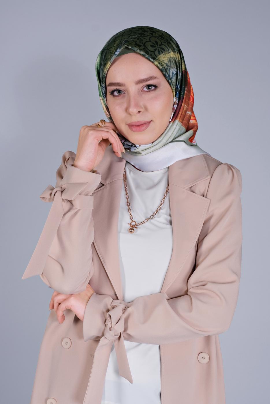 Hijab clothing GOLD ALVİNA PATTERNED SCARF 5379 