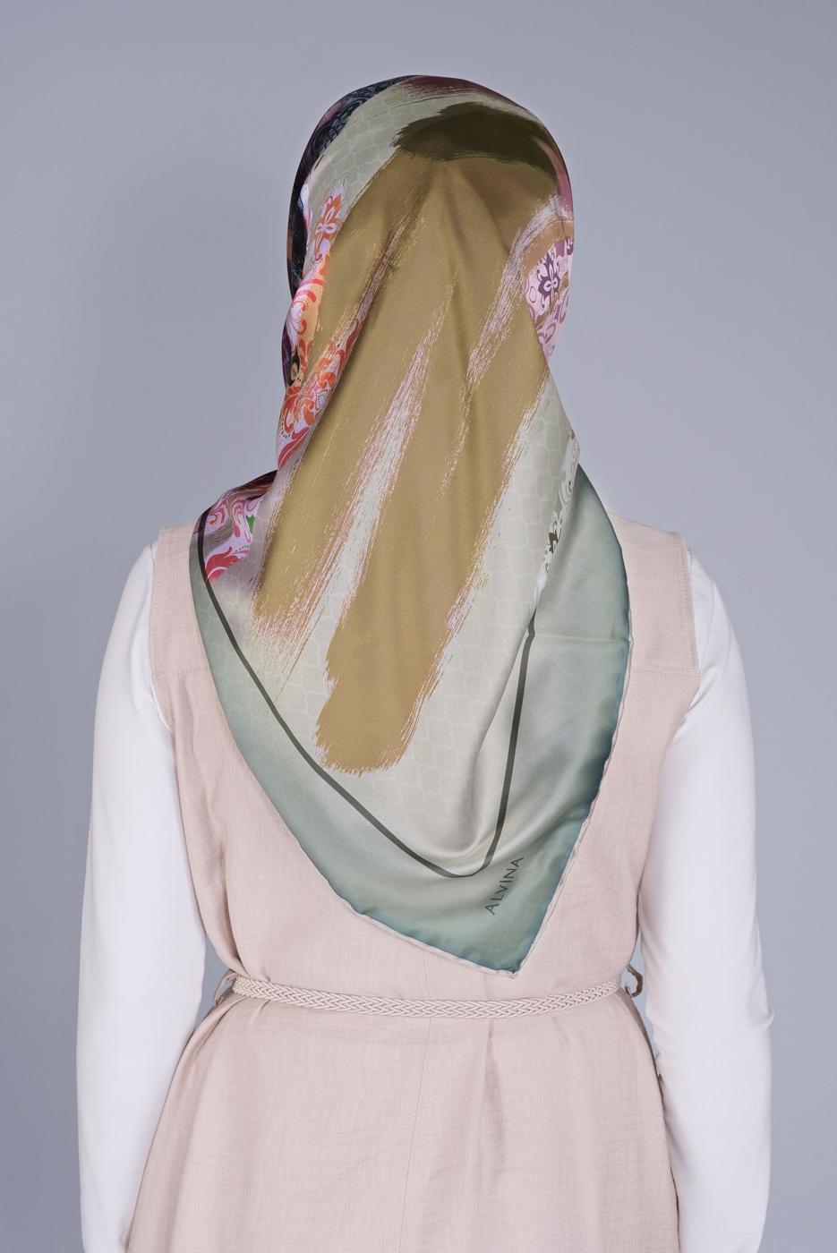 Tesettür giyim GÜMÜŞ ALVİNA DİJİTAL SURA EŞARP 5379 