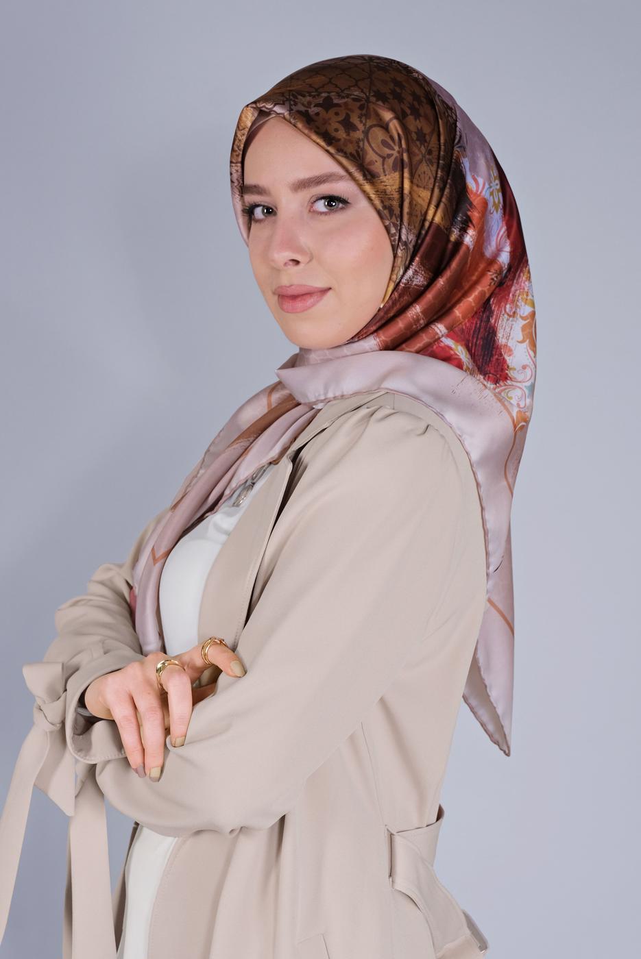 Hijab clothing POWDER ALVİNA PATTERNED SCARF 5379 