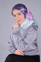 Tesettür giyim LACİVERT ALVİNA DİJİTAL SURA EŞARP 5379 