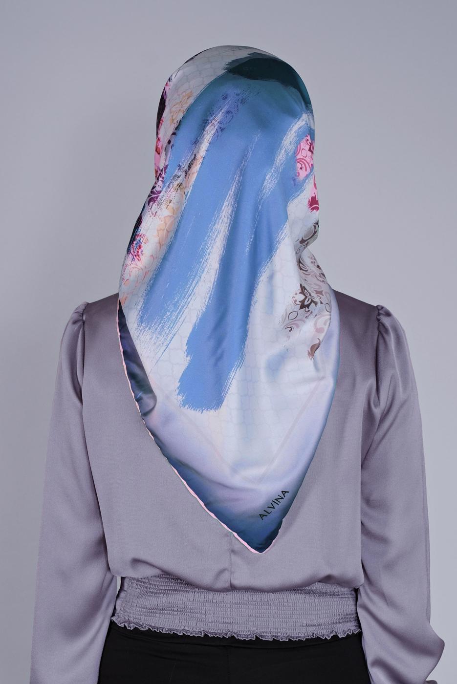 Tesettür giyim LACİVERT ALVİNA DİJİTAL SURA EŞARP 5379 