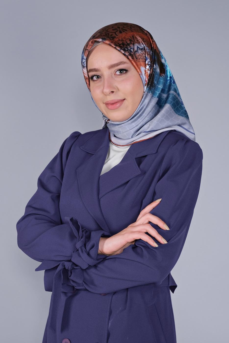 Vêtements hijab POUDRE ÉCHARPE À MOTIF ALVİNA 5379