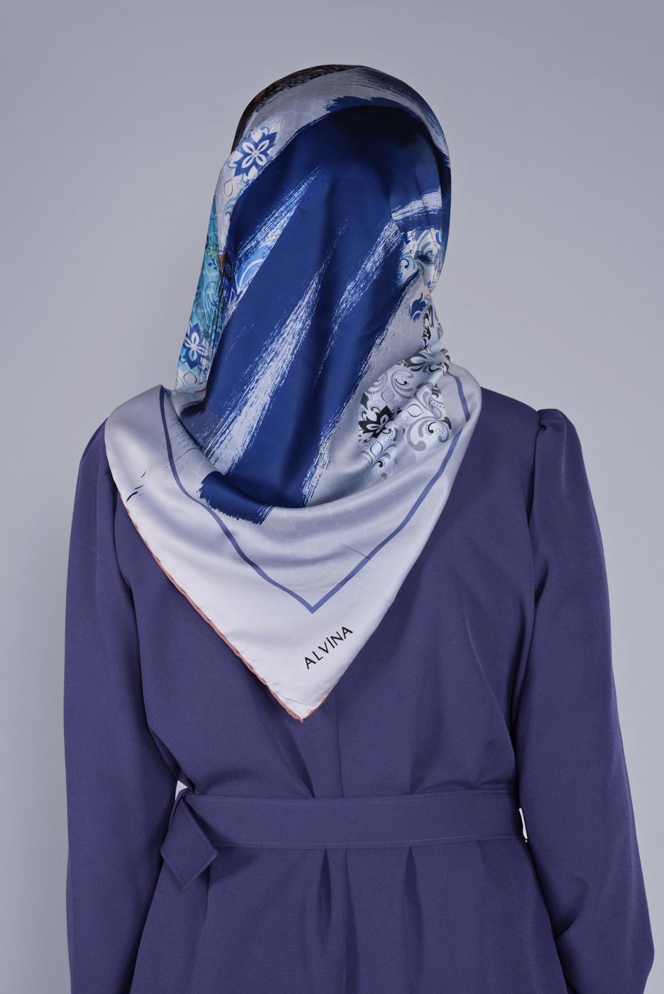 Vêtements hijab POUDRE ÉCHARPE À MOTIF ALVİNA 5379