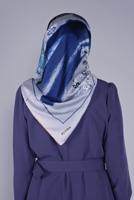 Vêtements hijab POUDRE ÉCHARPE À MOTIF ALVİNA 5379