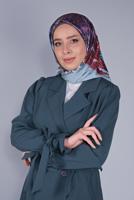 Tesettür giyim MAVİ ALVİNA DİJİTAL SURA EŞARP 5379 