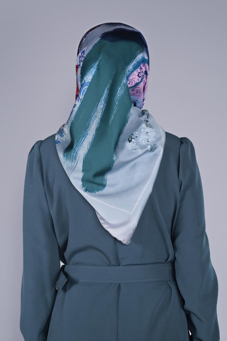 Hijab clothing BLUE ALVİNA PATTERNED SCARF 5379 