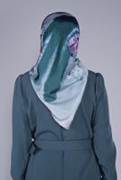 Hijab clothing BLUE ALVİNA PATTERNED SCARF 5379 