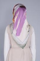 Vêtements hijab VERT ÉCHARPE À MOTIF ALVİNA 5379