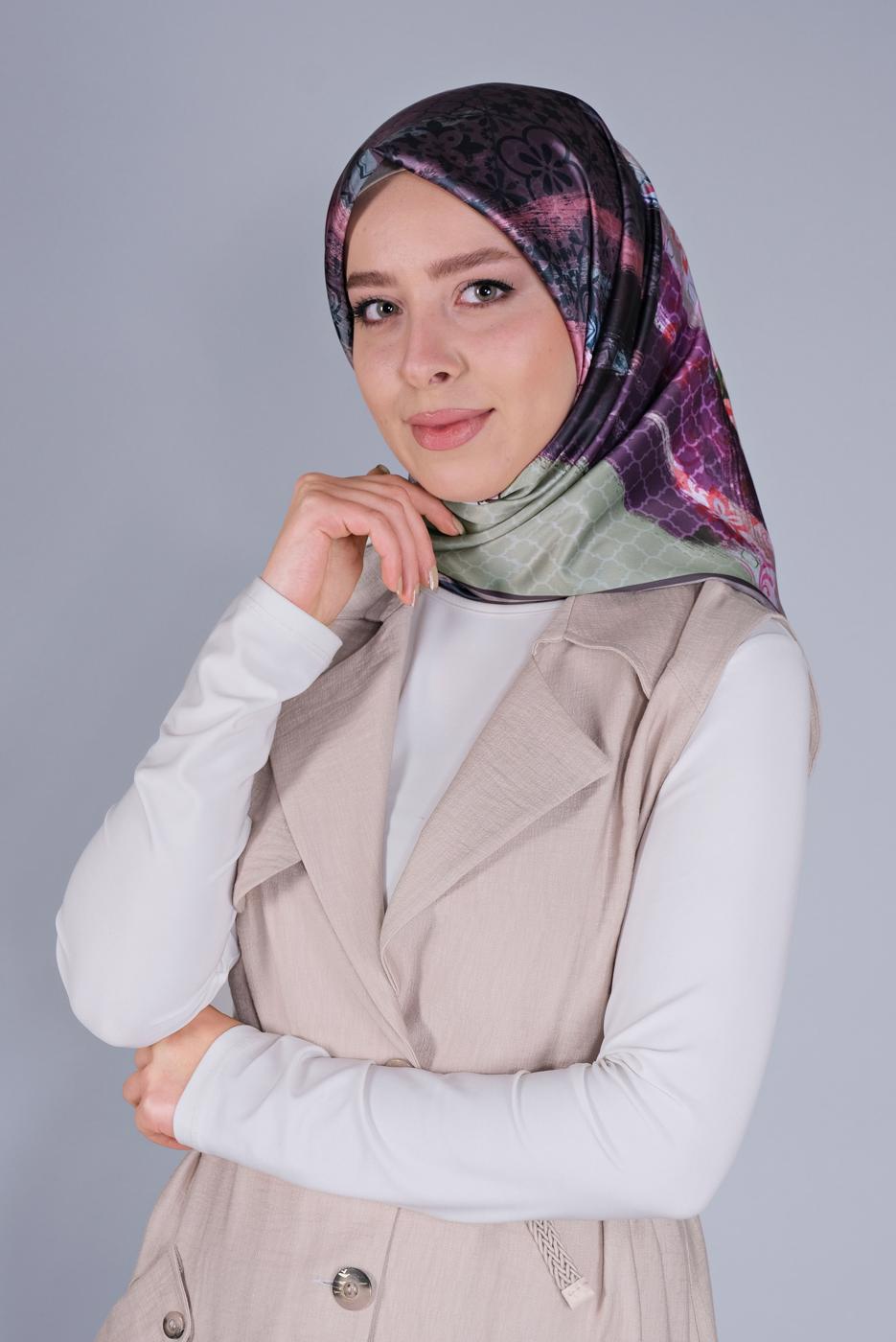 Hijab clothing GOLD ALVİNA PATTERNED SCARF 5379 