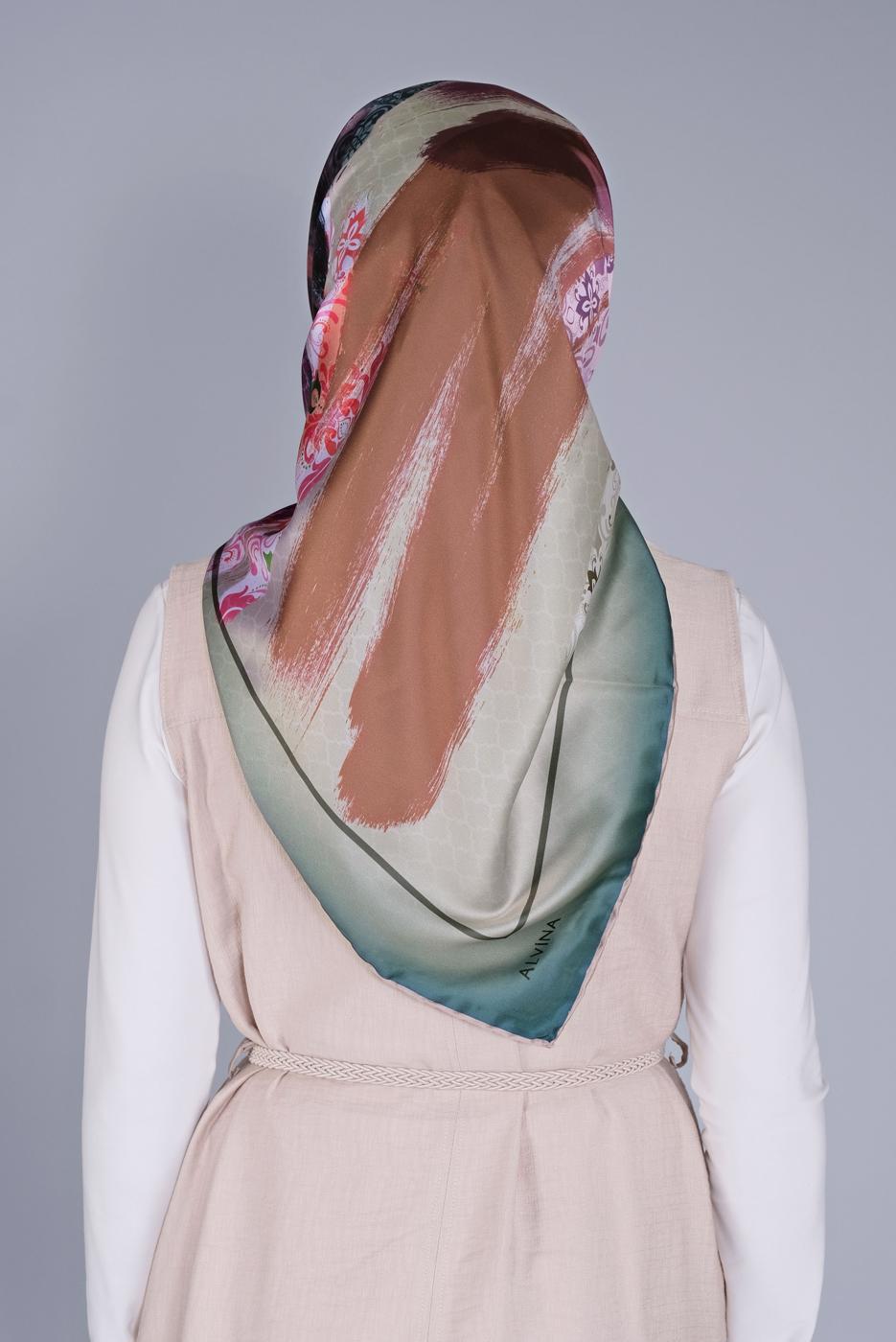 Hijab clothing GOLD ALVİNA PATTERNED SCARF 5379 