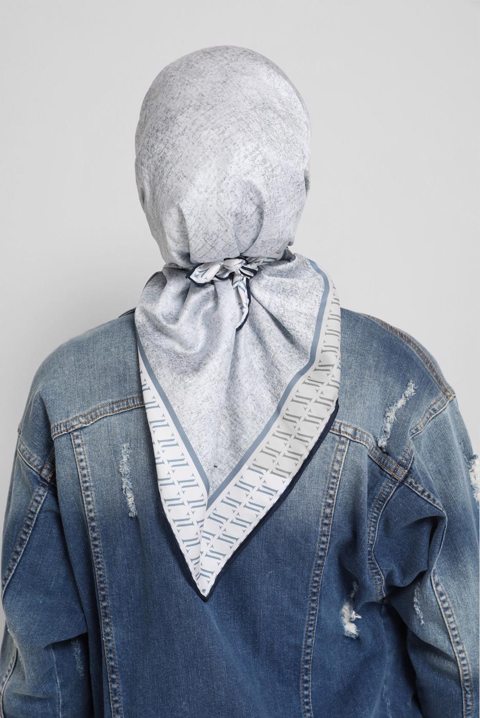 Vêtements hijab BLEU MARINE ÉCHARPE EN SERGÉ ALVİNA 5381