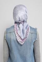 Tesettür giyim LACİVERT ALVİNA DİJİTAL TWİLL EŞARP 5381 