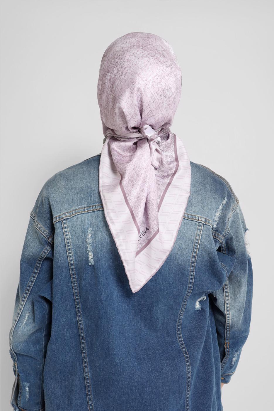 Tesettür giyim PUDRA ALVİNA DİJİTAL TWİLL EŞARP 5381 