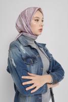 Tesettür giyim PEMBE ALVİNA DİJİTAL TWİLL EŞARP 5381 