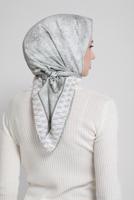 Tesettür giyim YEŞİL ALVİNA DİJİTAL TWİLL EŞARP 5381 