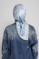 Vêtements hijab BLEU ÉCHARPE EN SERGÉ ALVİNA 5381