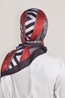 Tesettür giyim KIRMIZI ALVİNA DİJİTAL TWİLL EŞARP 8024 