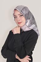 Vêtements hijab ARGENT ÉCHARPE EN TWILL NUMÉRIQUE ALVINA 8024