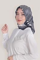 Vêtements hijab BLEU MARINE ÉCHARPE EN TWILL NUMÉRIQUE ALVINA 8024