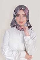 Vêtements hijab PRUNE ÉCHARPE EN TWILL NUMÉRIQUE ALVINA 8024