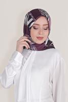 Tesettür giyim SİYAH ALVİNA DİJİTAL TWİLL EŞARP 8024 