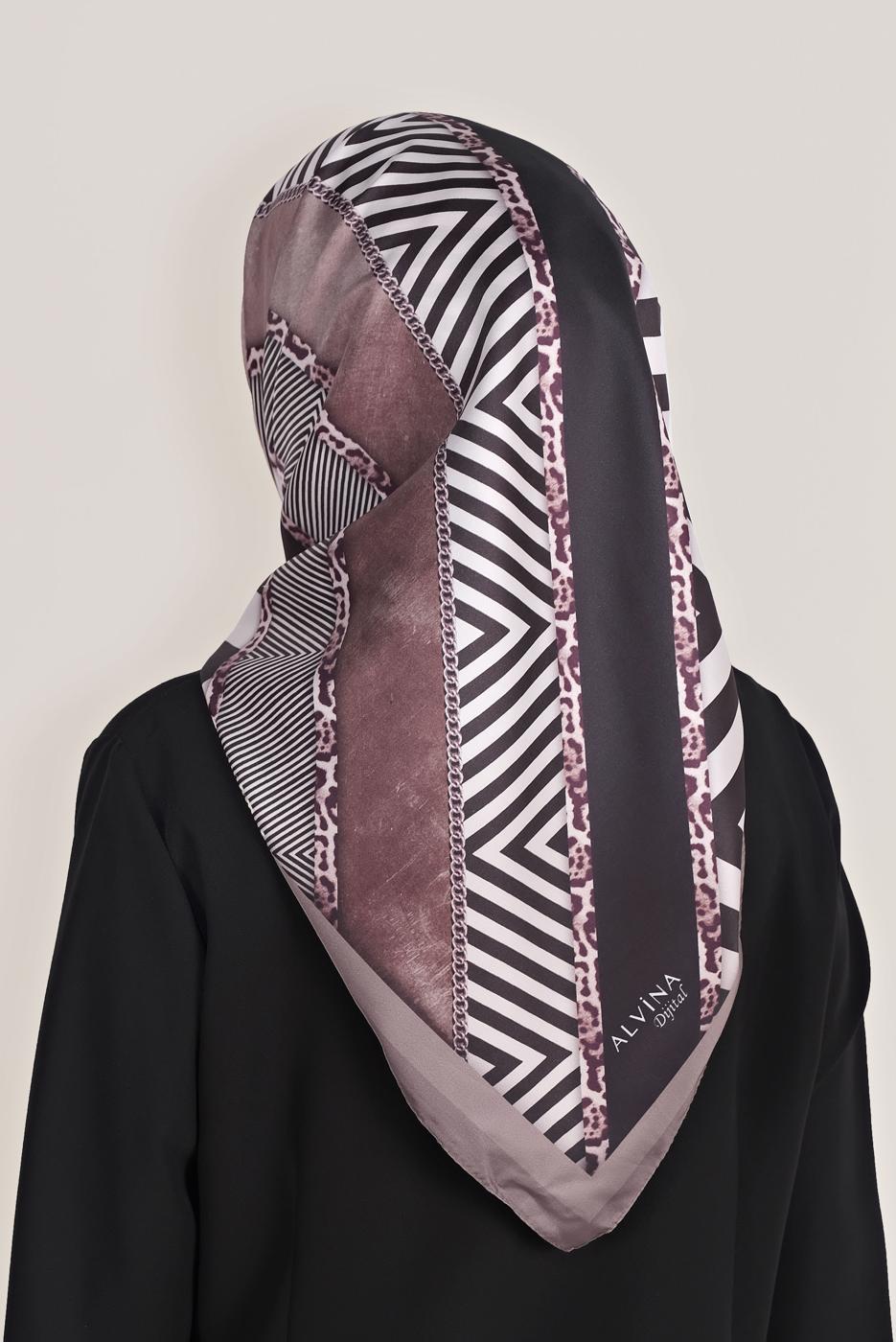 Vêtements hijab ROSE ÉCHARPE EN TWILL NUMÉRIQUE ALVINA 8024