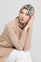 Hijab clothing KHAKI ALVİNA DIGITAL LEOPARD PATTERN SCARF 8032 