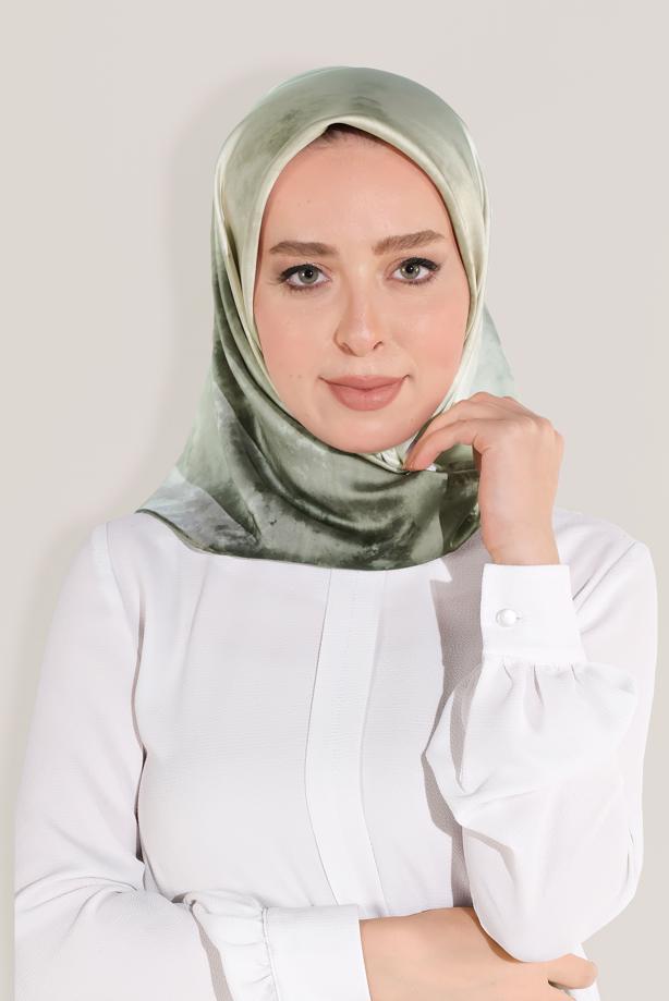 Tesettür giyim HAKİ ALVİNA DİJİTAL EŞARP 8035  - TRENDTESETTÜR
