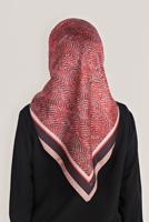 Tesettür giyim KIRMIZI T 8036 ALVİNA DİJİTAL TWİLL EŞARP