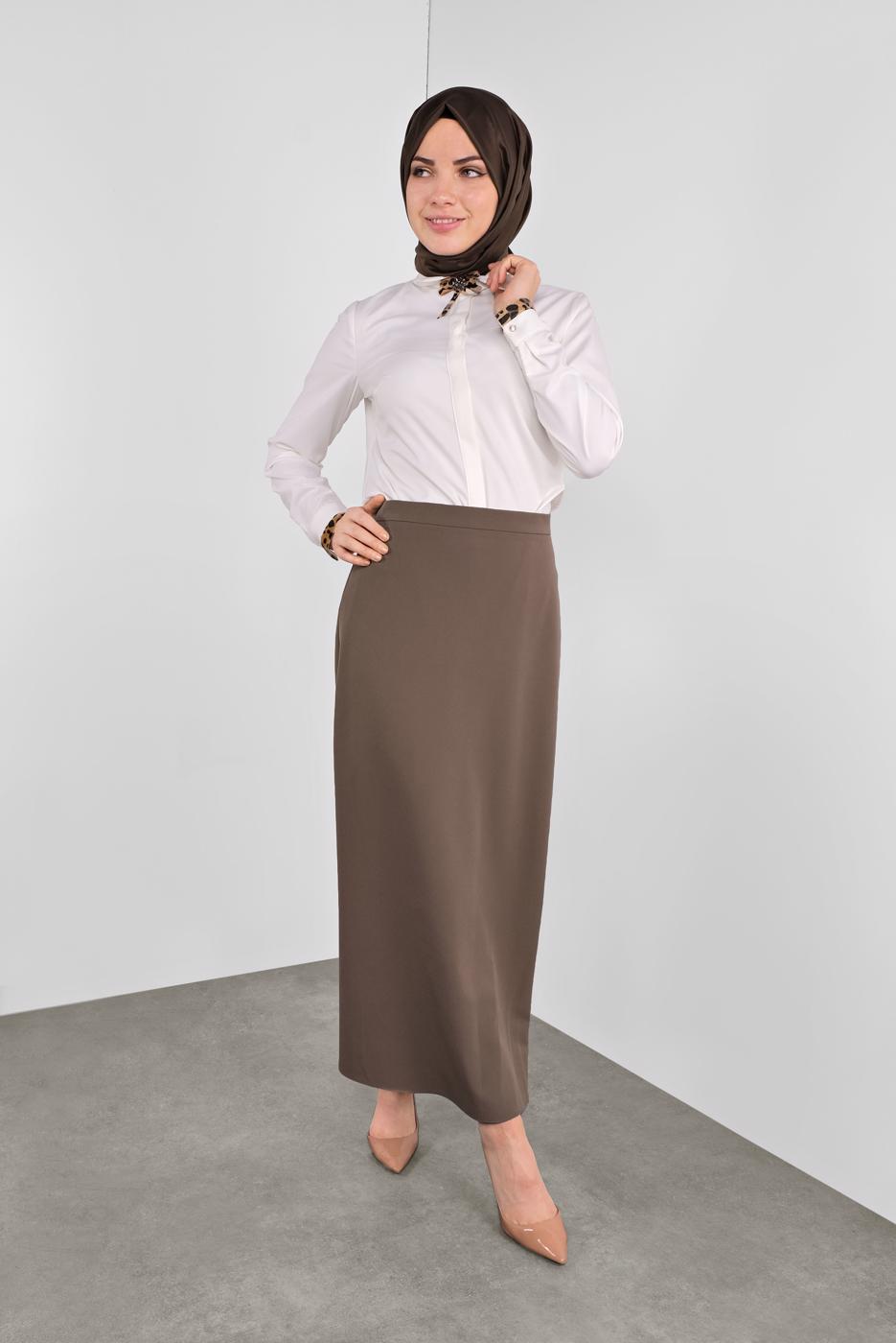 Tesettür giyim KREM  ALVİNA YAKASI BAĞLI BLUZ 40266