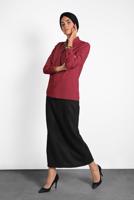 Vêtements hijab ROUGE BORDEAUX ALVINA BLOUSE À COL NOUÉ 40266 
