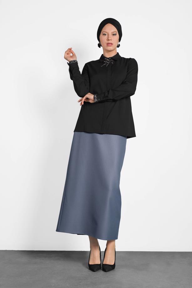 Tesettür giyim   ALVİNA YAKASI BAĞLI BLUZ 40266