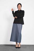 Hijab clothing BLACK ALVINA BOW-TIE BLOUSE 40266 