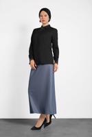 Vêtements hijab NOIR ALVINA BLOUSE À COL NOUÉ 40266 