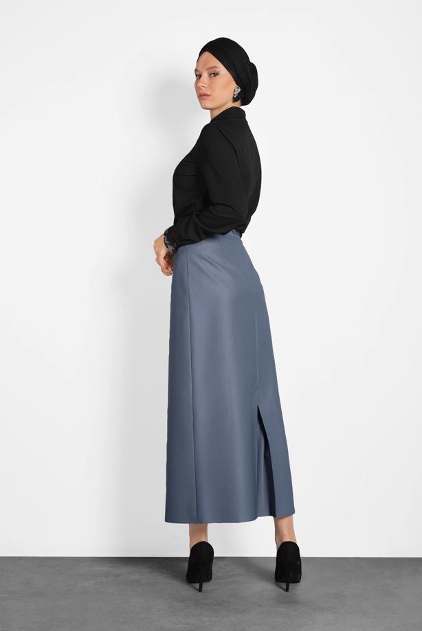 Tesettür giyim SİYAH  ALVİNA YAKASI BAĞLI BLUZ 40266 - TRENDTESETTÜR