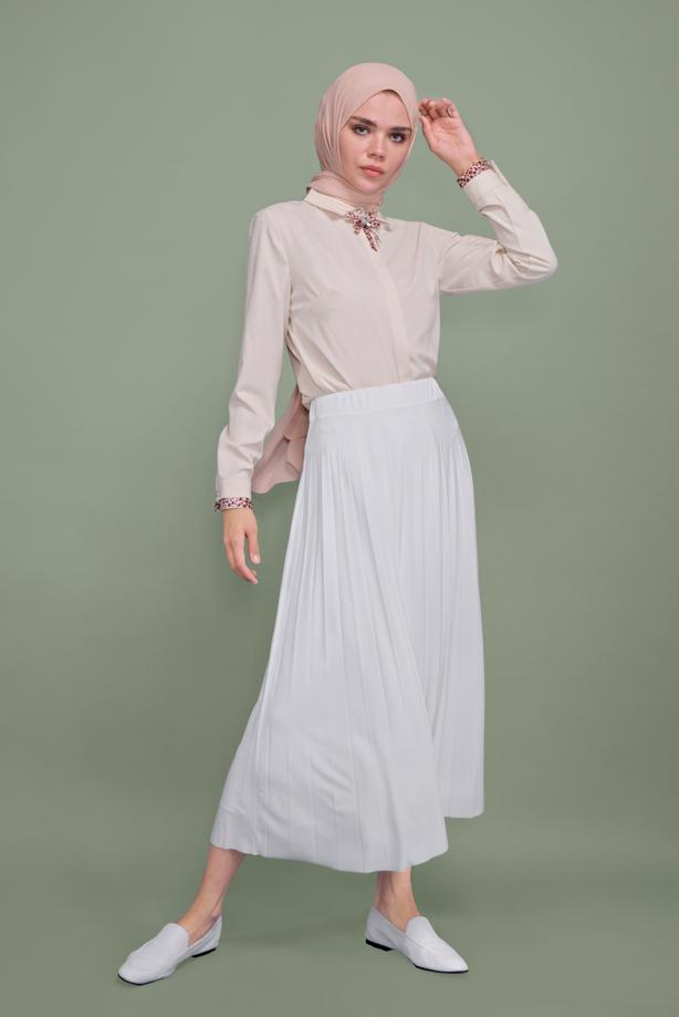 Tesettür giyim   ALVİNA YAKASI BAĞLI BLUZ 40266