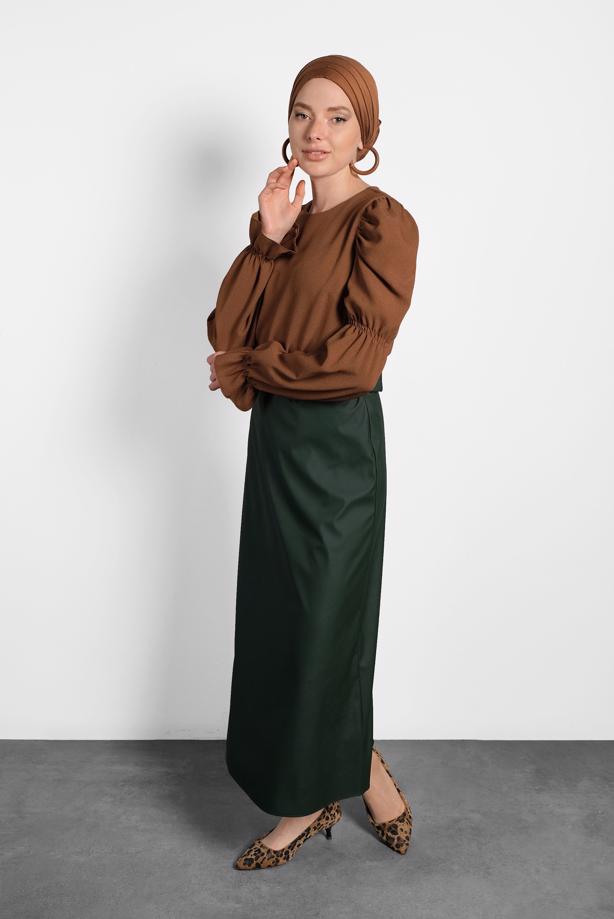 Hijab clothing TABA GIGOT SLEEVED BLOUSE 40334 - TRENDTESETTÜR