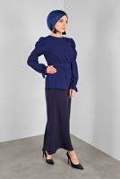 Tesettür giyim LACİVERT GİGOT KOL BLUZ 40334 