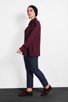 Vêtements hijab ROUGE BORDEAUX ALVINA CHEMISIER À EMBELLI 40335 