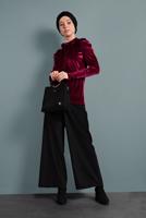 Hijab clothing CLARET RED ALVINA TIE-COLLAR CHIFFON BLOUSE 40404